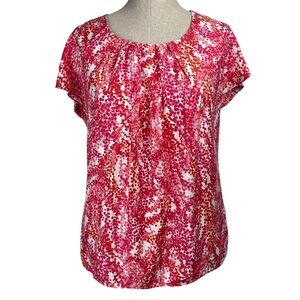 Boden Silk Viscose Printed Short Sleeve Blouse